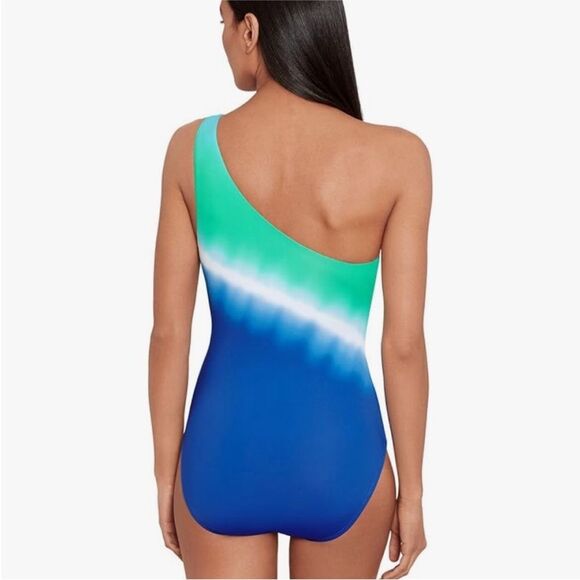 Lauren Ralph Lauren Cabana Ombre One
Shoulder One-Piece Size 12 - Picture 3 of 7